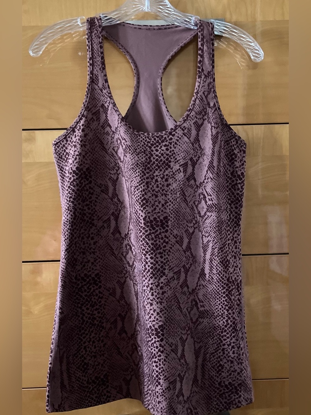 Lululemon Snake Pattern Mauve Racerback Hip Length Tank Top